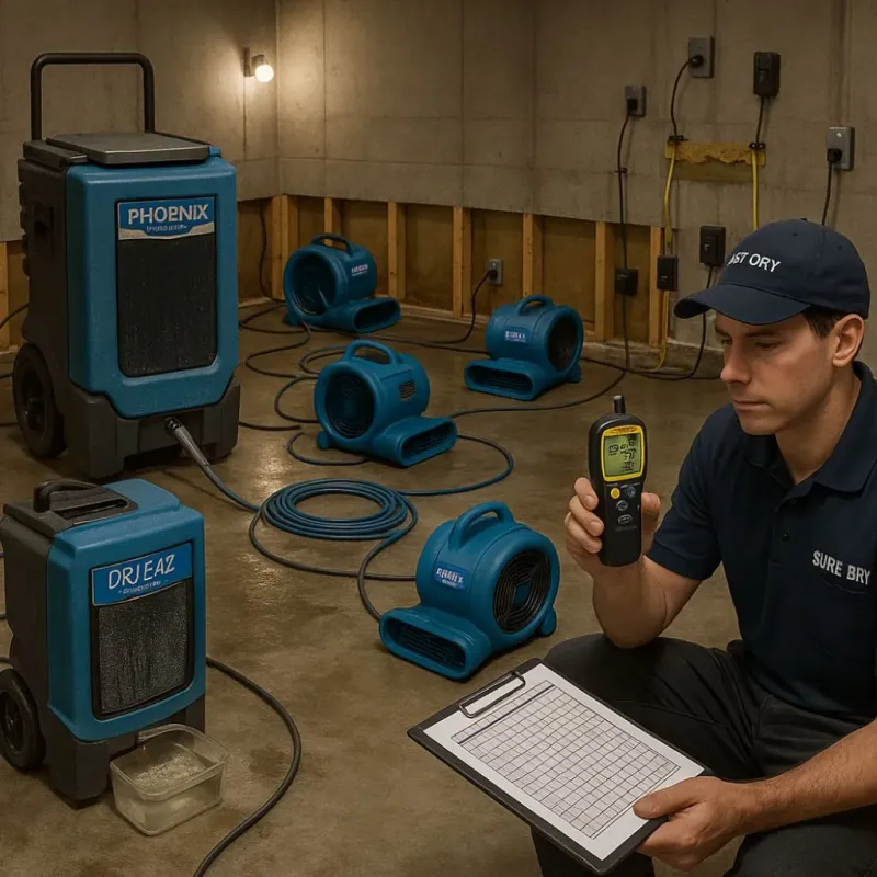 Structural Drying and Dehumidification process in Carver Ranches, FL